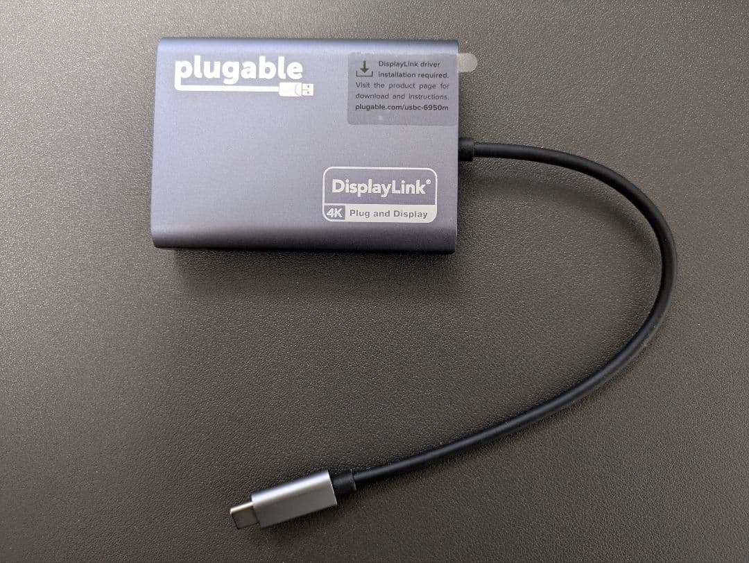 Plugable USB-C 2画面 変換アダプタ
