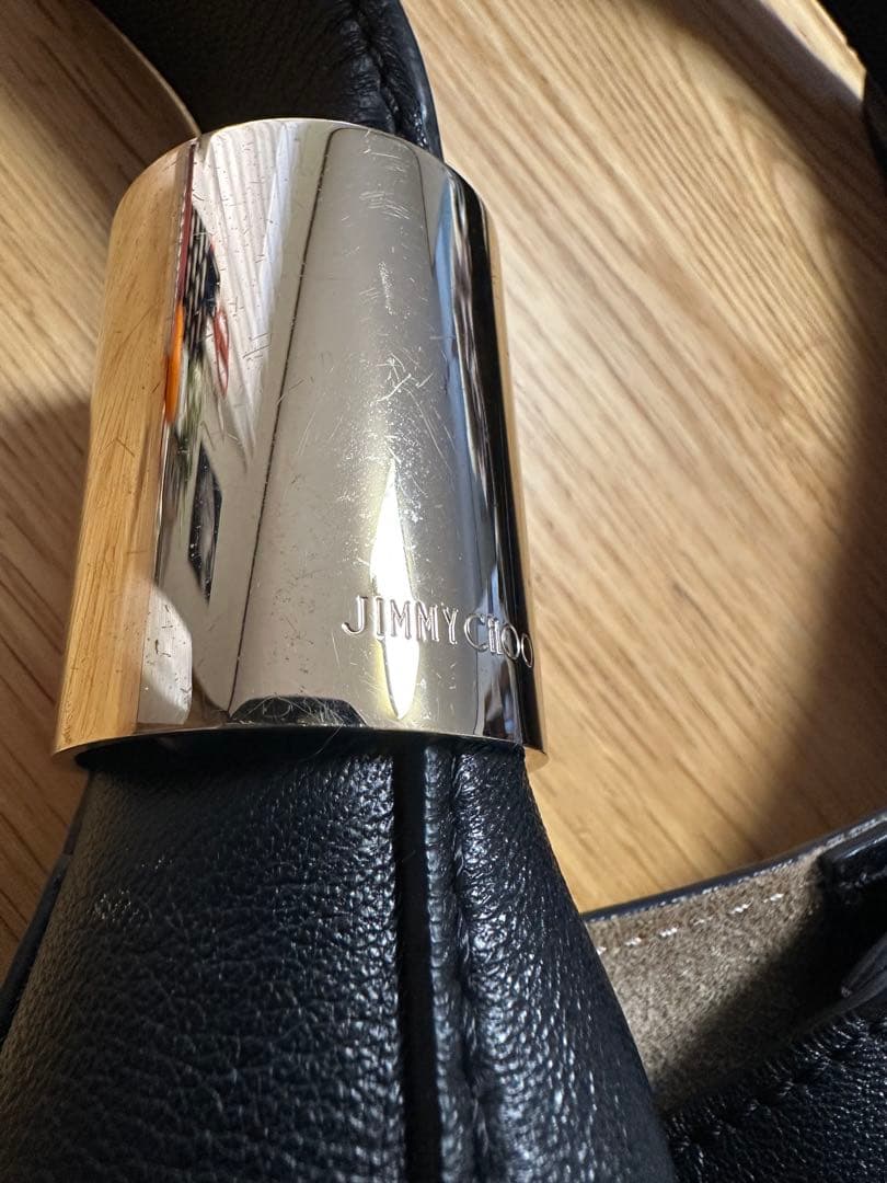 Jimmy Choo ブラックレザー ショルダーバッグ　STEVIEジミーチュウ