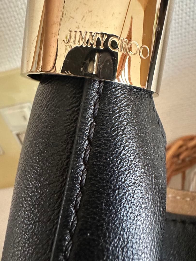 Jimmy Choo ブラックレザー ショルダーバッグ　STEVIEジミーチュウ