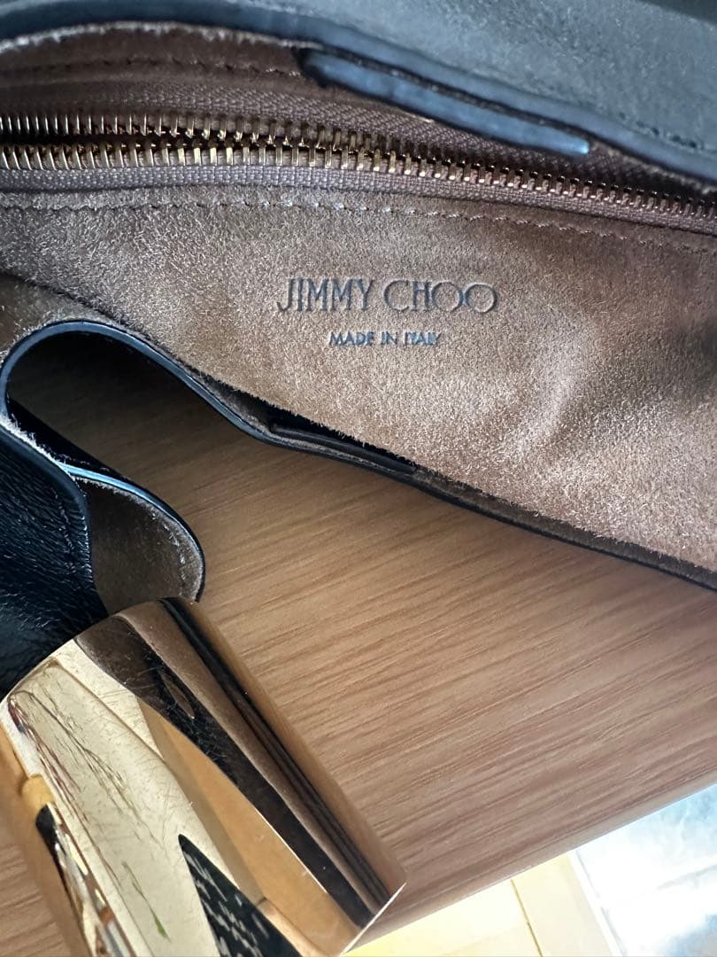 Jimmy Choo ブラックレザー ショルダーバッグ　STEVIEジミーチュウ