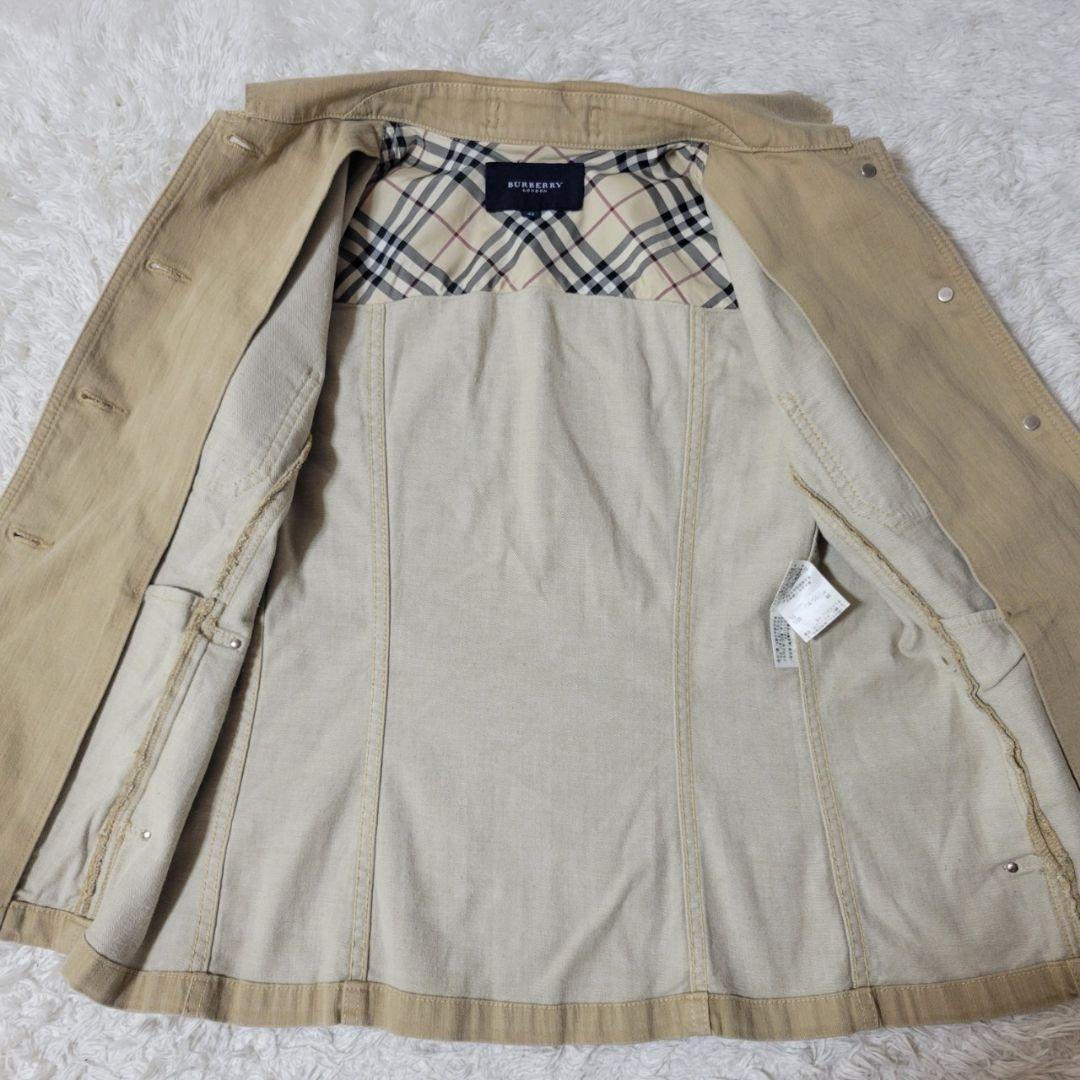 美品✨　バーバリーロンドン　デニムジャケット　ノバチェック　42　XL相当　ロゴ