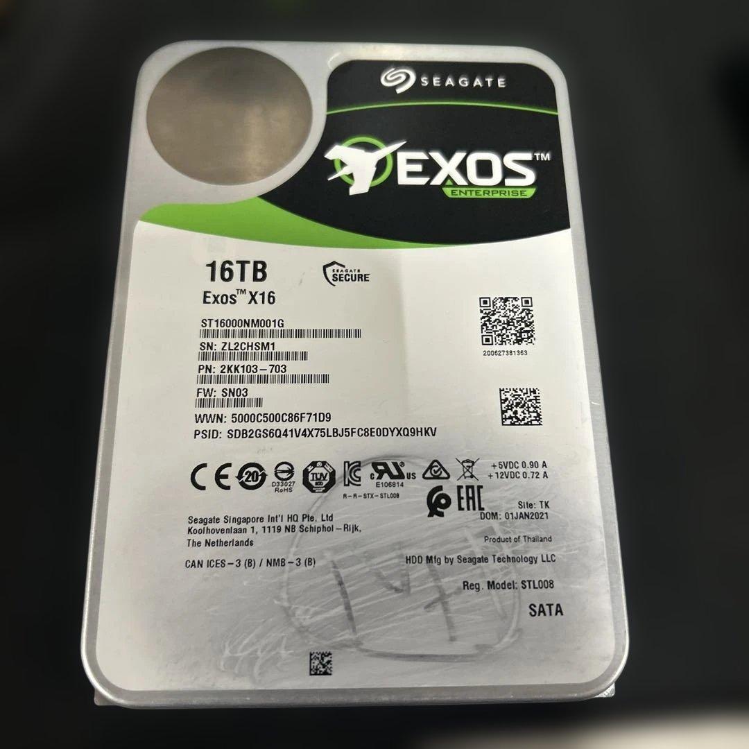 内蔵型ハードディスクドライブ Seagate Exos X16