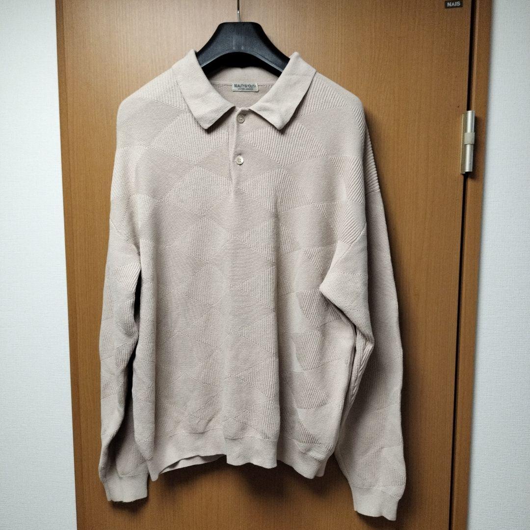 BEAUTY&YOUTH UNITED ARROWS ベージュ長袖ポロシャツ L