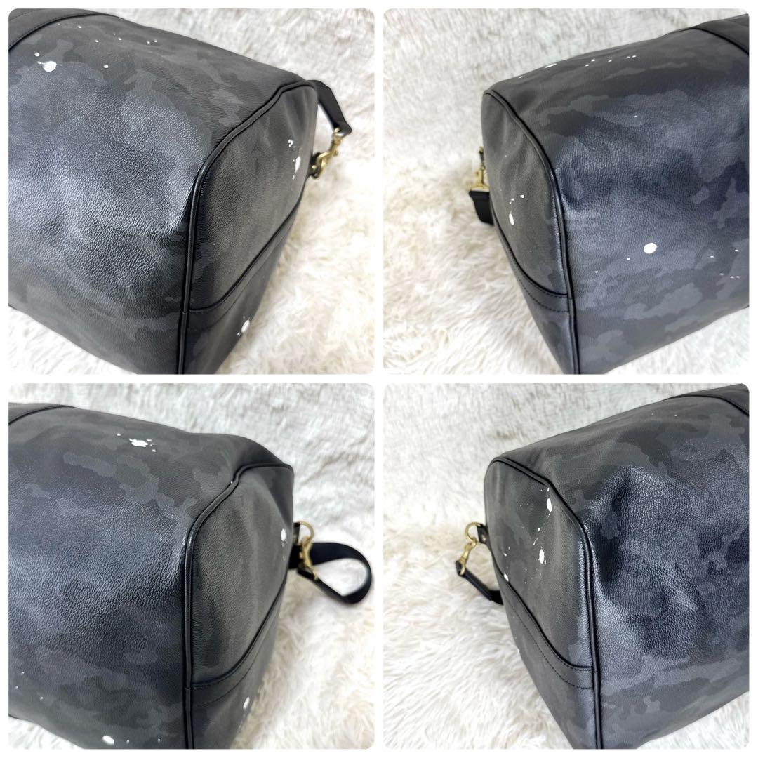 美品 ジャンティバンディ ボストンバッグ ショルダーバッグ ブラックカモ PVC