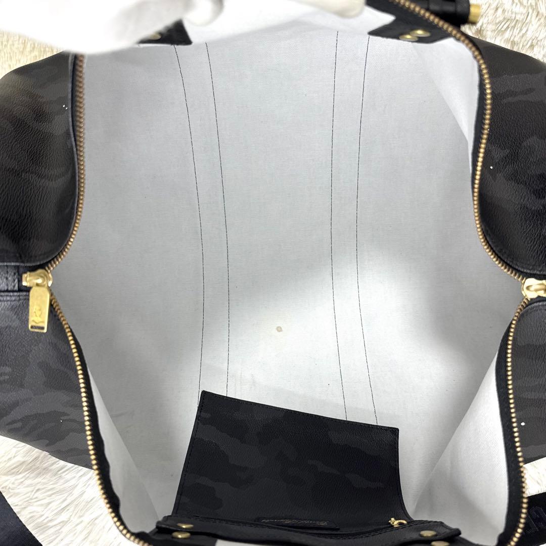 美品 ジャンティバンディ ボストンバッグ ショルダーバッグ ブラックカモ PVC