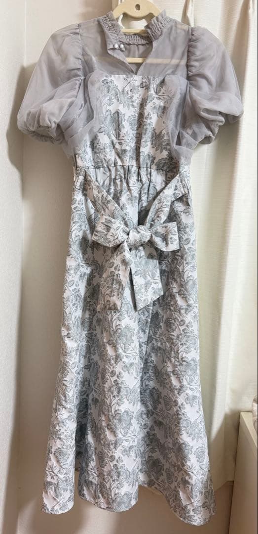 dazzlin シアーベールジャガードワンピース （オフホワイト）