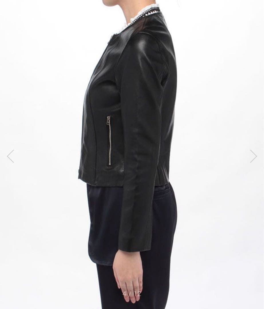 アルアバイル　レザークルーネックジャケット　ブラック　ルルウィルビー