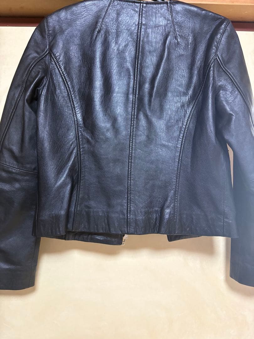 アルアバイル　レザークルーネックジャケット　ブラック　ルルウィルビー