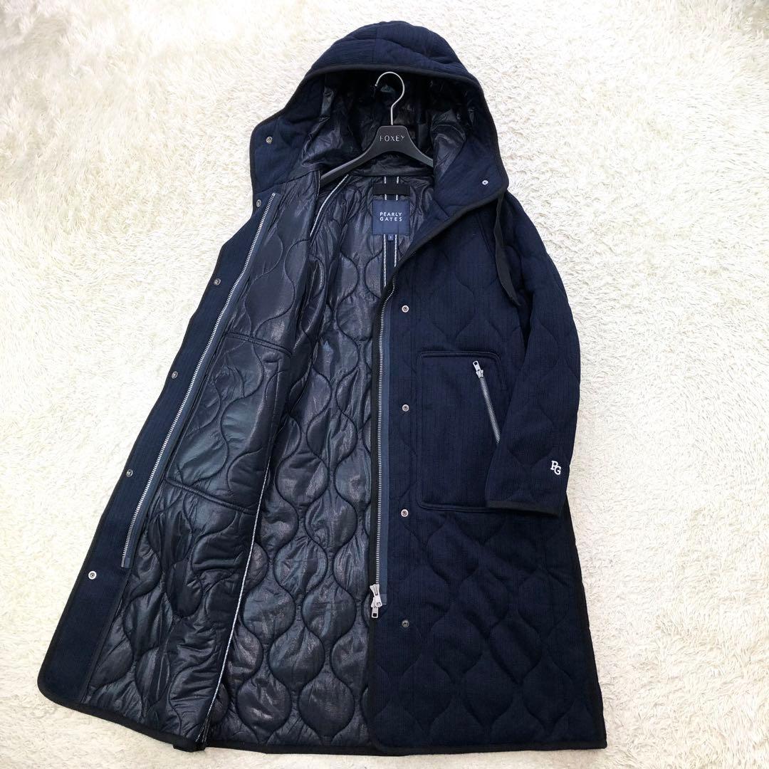 美品 パーリーゲイツ キルティングコート ひょうたんキルト ロング丈 0サイズ