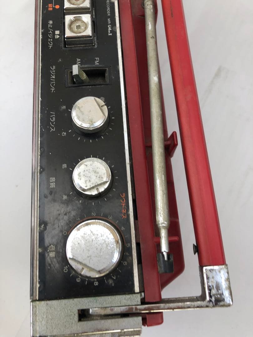 SANYO MR-U4MK2 赤　ラジカセ 昭和レトロ動作訳あり(D193)