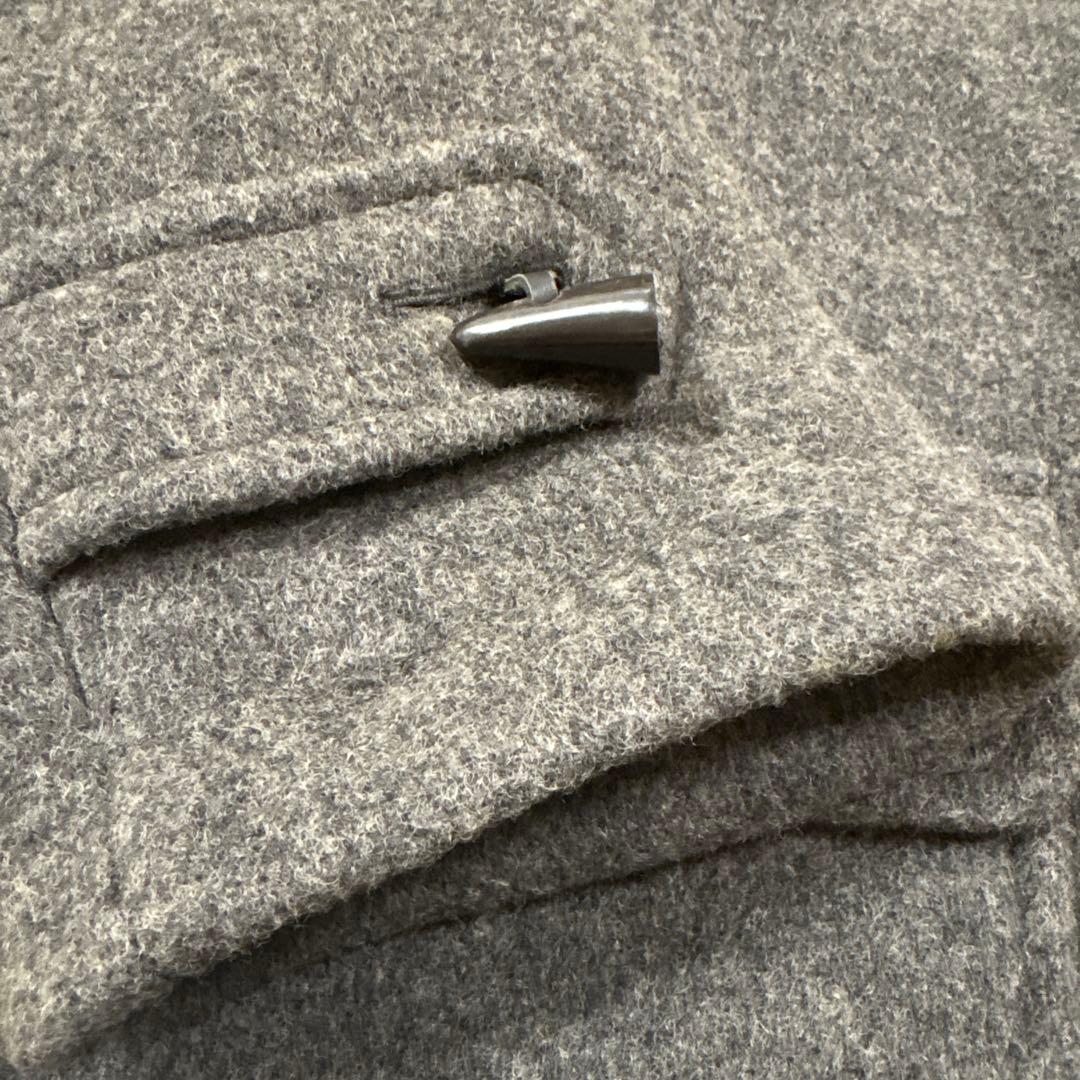 バーバリー ダッフルコート ノバチェック ウール100% グレー