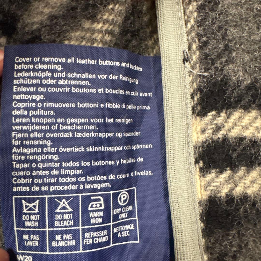 バーバリー ダッフルコート ノバチェック ウール100% グレー