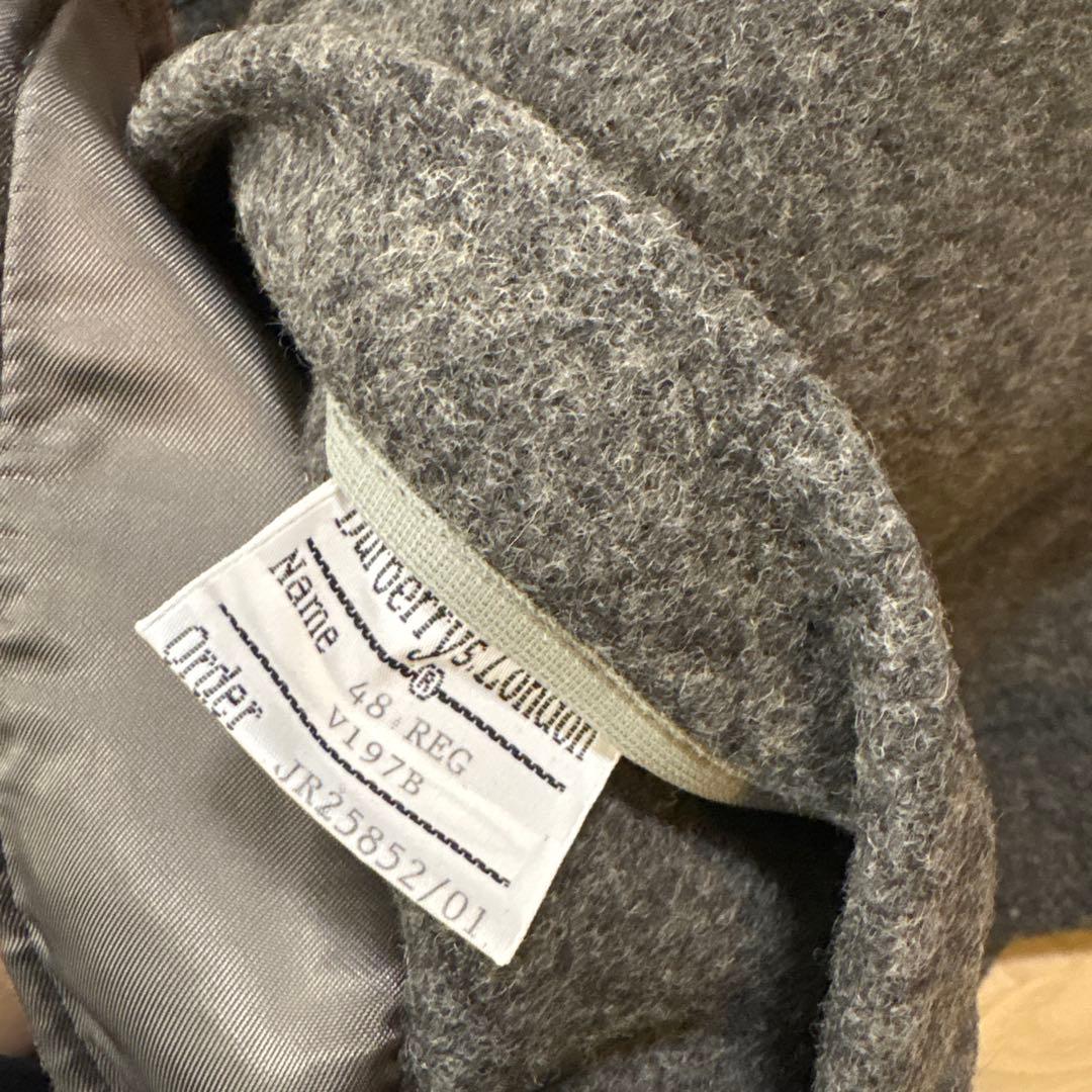 バーバリー ダッフルコート ノバチェック ウール100% グレー