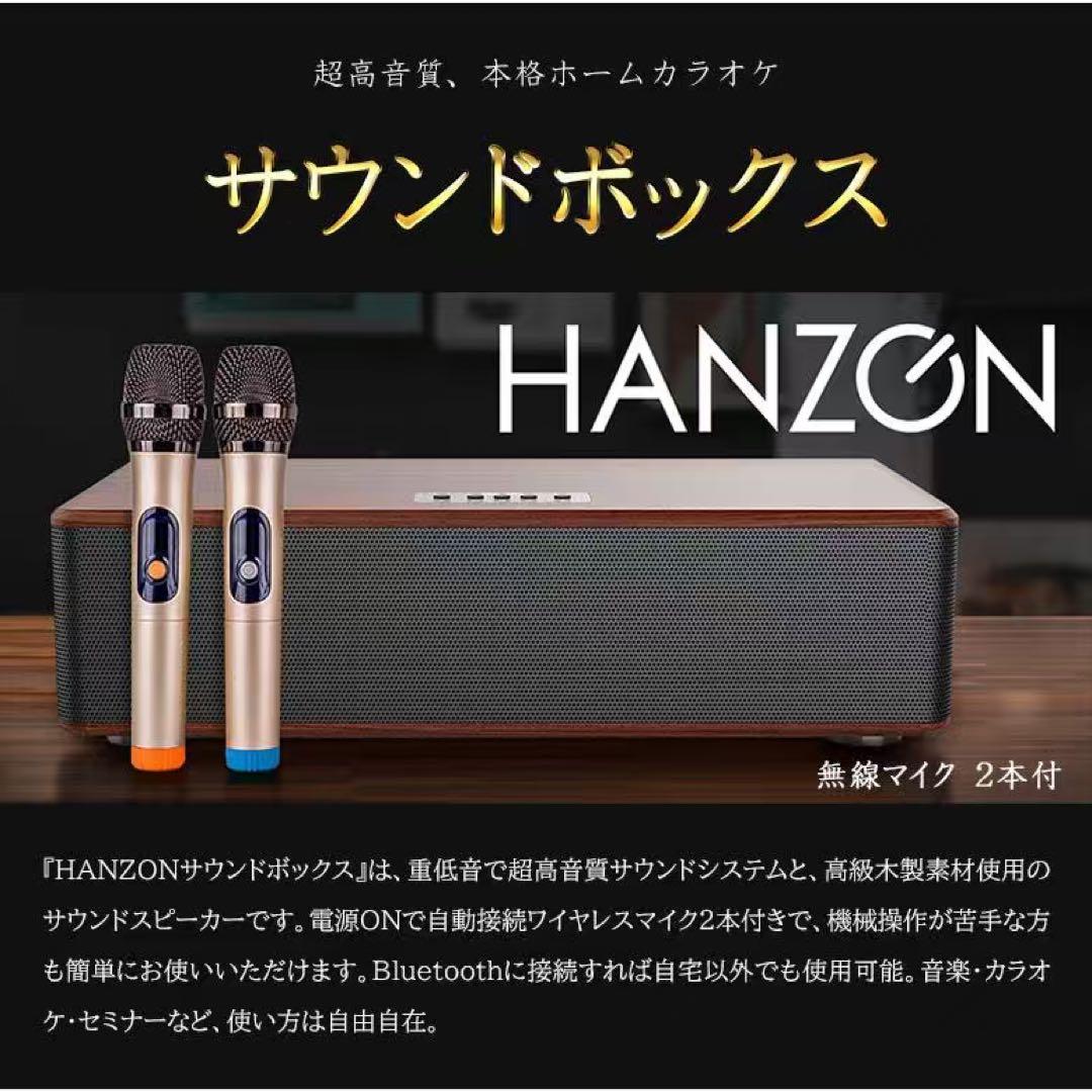 HANZONサウンドボックス カラオケセット 無線マイク2本付