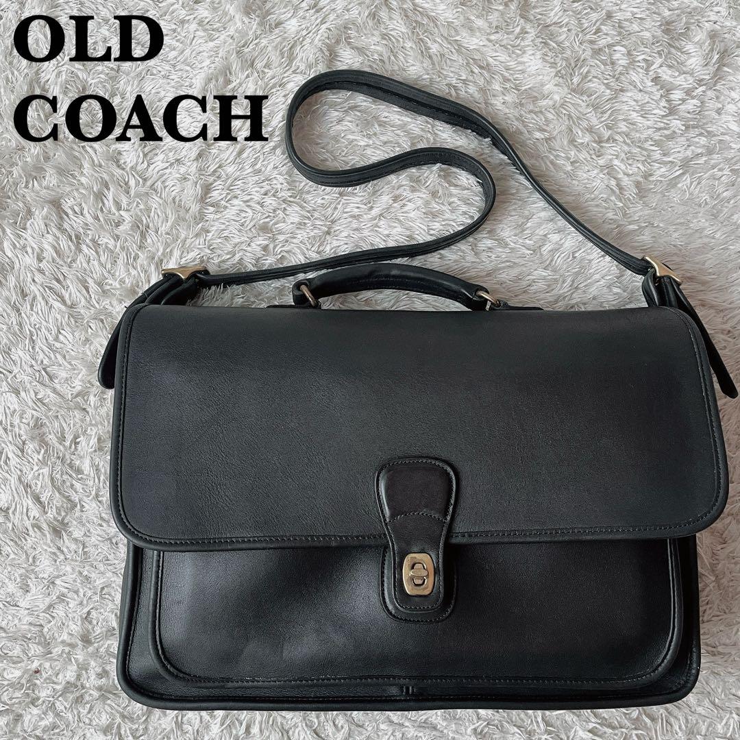 オールドコーチ USA製 ショルダーバッグ ブリーフバッグ ターンロック 黒