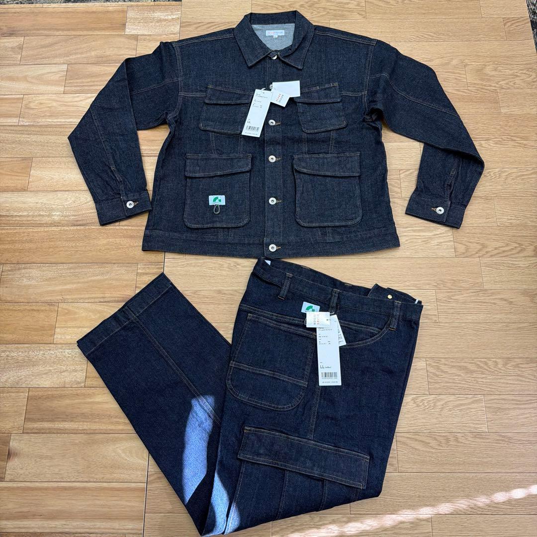 桑和　beams design デニム　上下セットアップ　サイズLL
