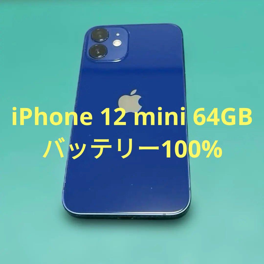 【美品】iPhone 12 mini ブルー 64GB バテリ100% 3