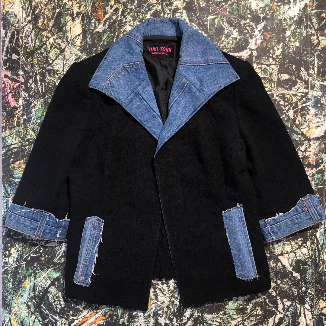 【美品】ユキトリイ-YUKI TORII-ツイードデニムジャケット サイズL