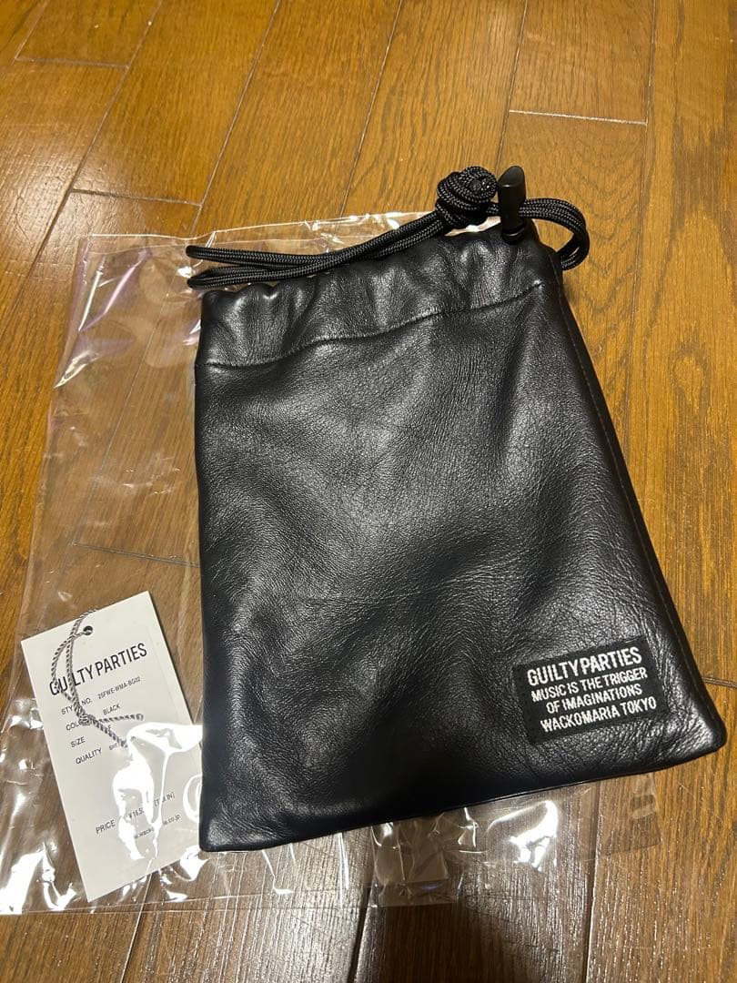 WACKO MARIA LEATHER SHOULDER POUCH 巾着