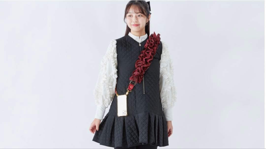 ファミリア×bibiy フリルショルダーストラップ 緑