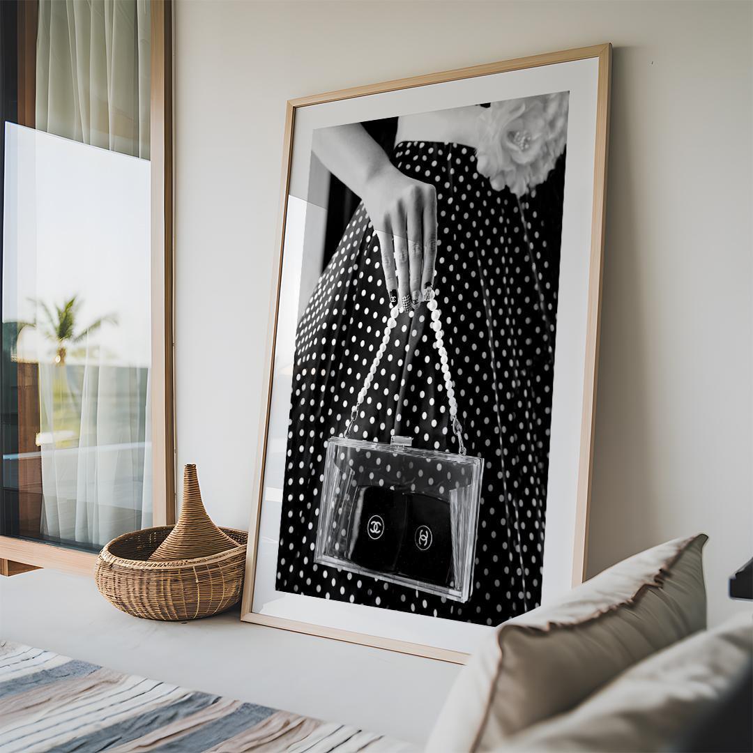 **専用** A2 インテリアポスター モノクロ ドット柄 黒フレーム