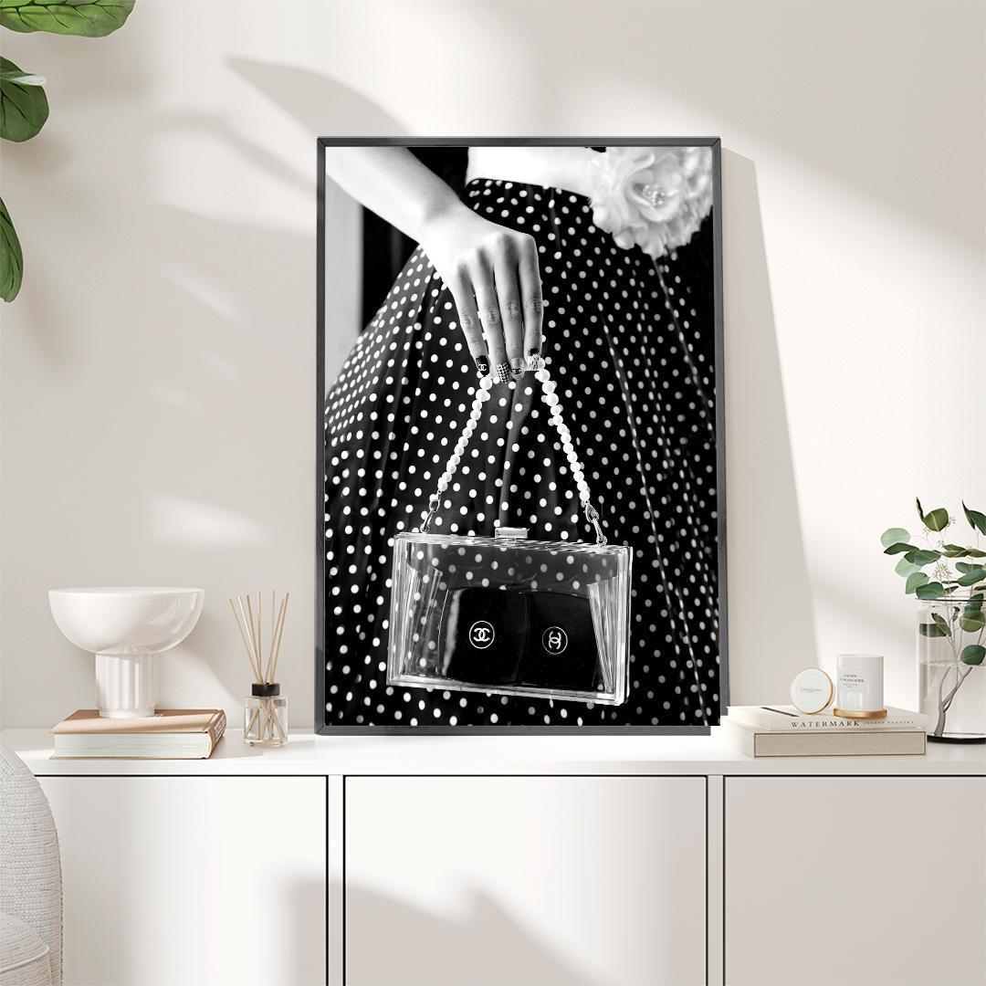 **専用** A2 インテリアポスター モノクロ ドット柄 黒フレーム