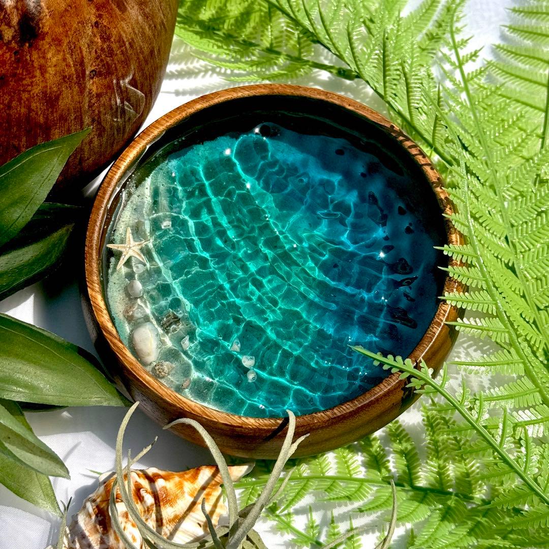 インテリアアート　海の置き物　アクセサリートレイ　雑貨　貝殻