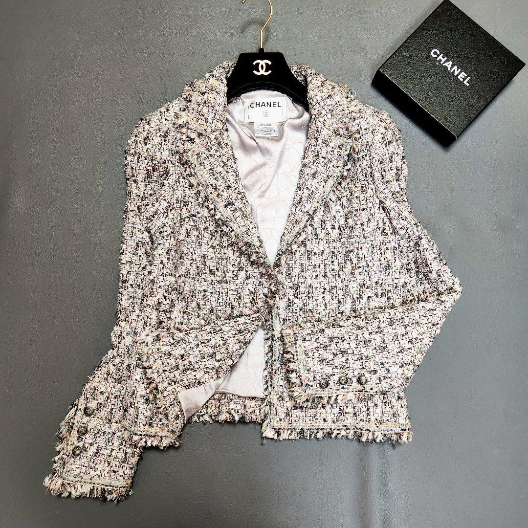 美品✨CHANEL ツイードジャケット 2004 シルバーボタン