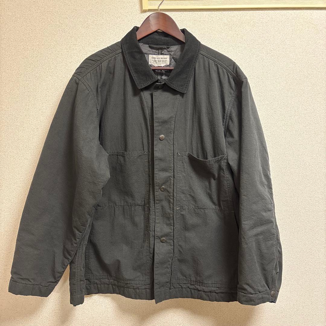 ENDS and MEANS キルティードカバーオールフェードブラック XL