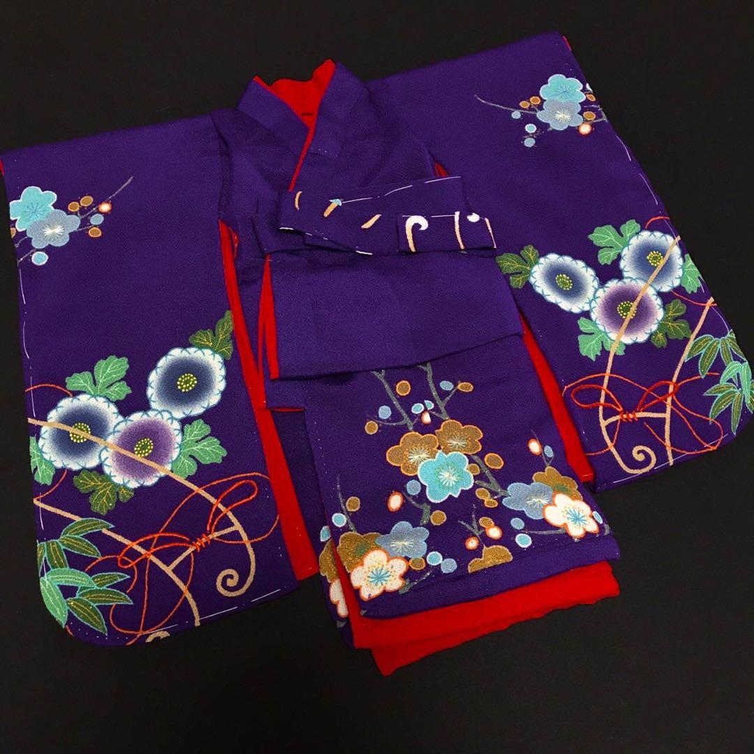 ＊ 市松人形 15号 縮緬 アンティーク 着物 帯 ＊ ドール 人形