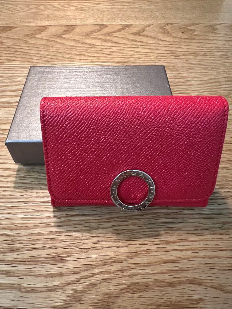 BVLGARI 赤 レザー 名刺入れ