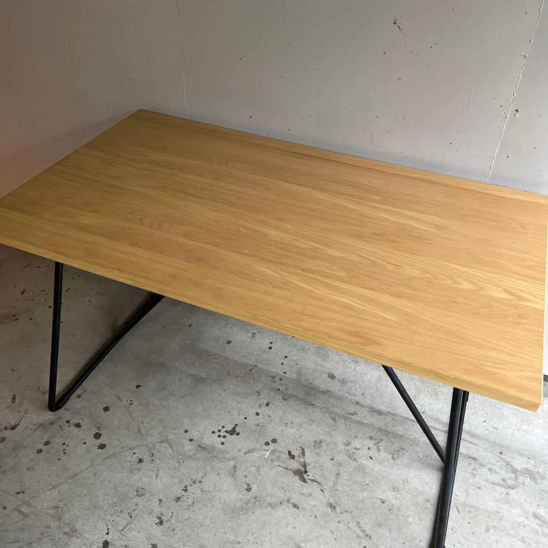 美品★無印 木製折りたたみテーブル オーク材突板　幅１２０ｃｍ