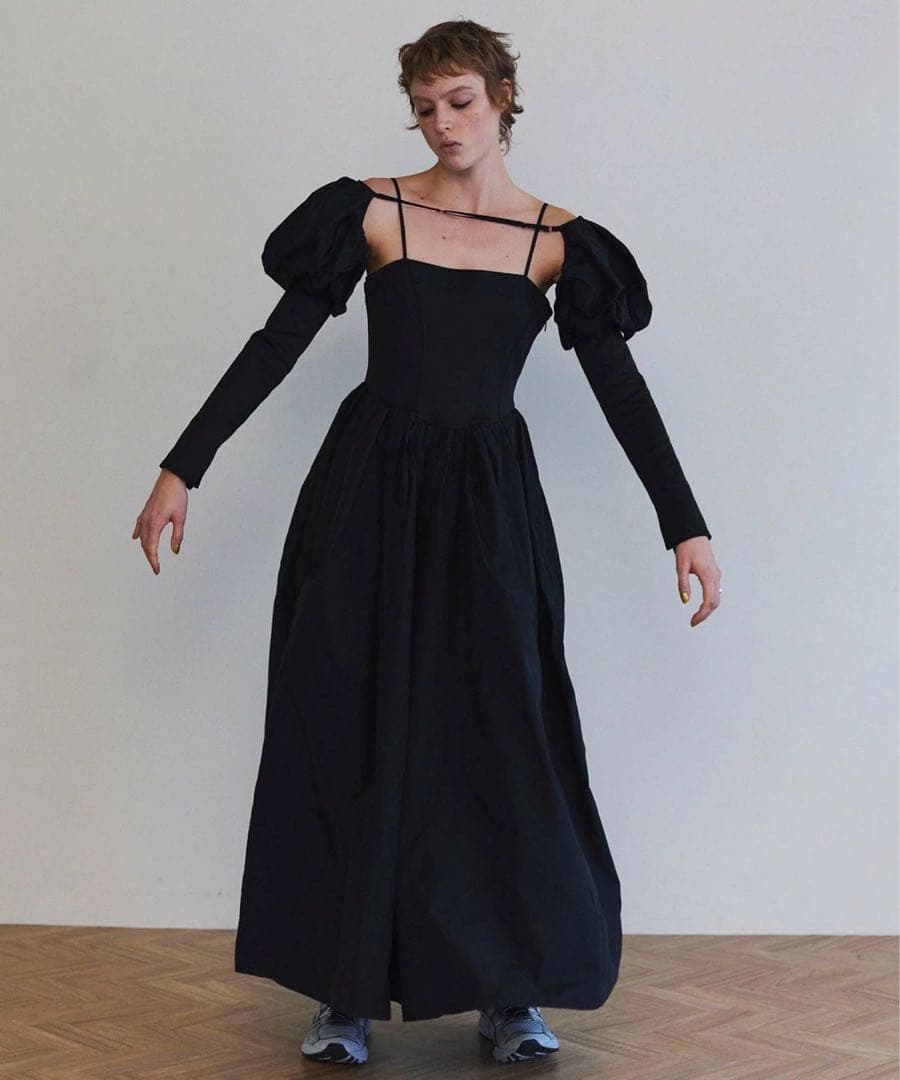 美品 メゾンスペシャル パフィーボレロセットチェックボリュームワンピース S