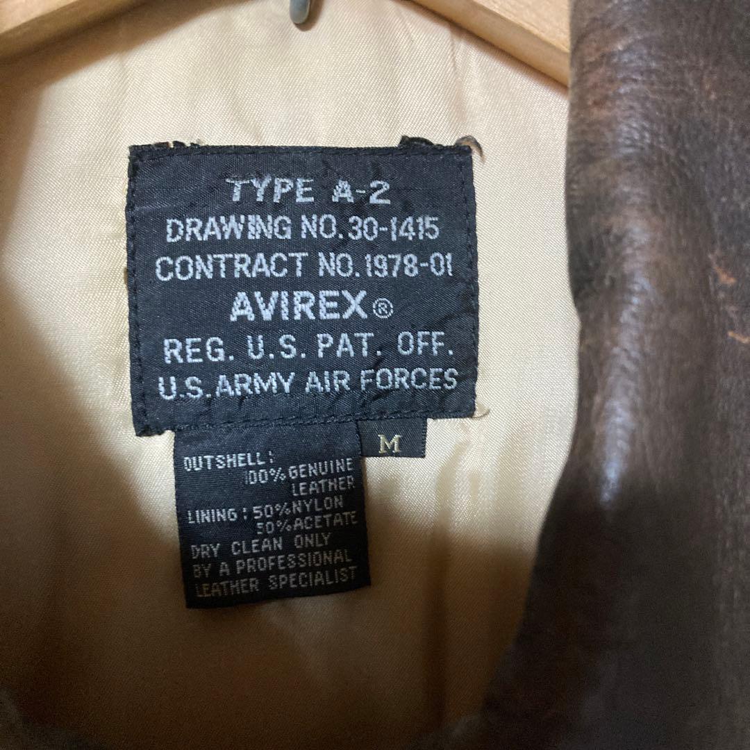 AVIREX希少中古レザーTYPE A2 表記サイズM(日本サイズL)