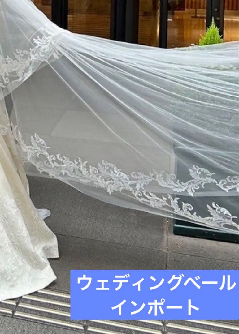 インポートウェディングベールDemetrios 約3mロングトレーン　匿名送込