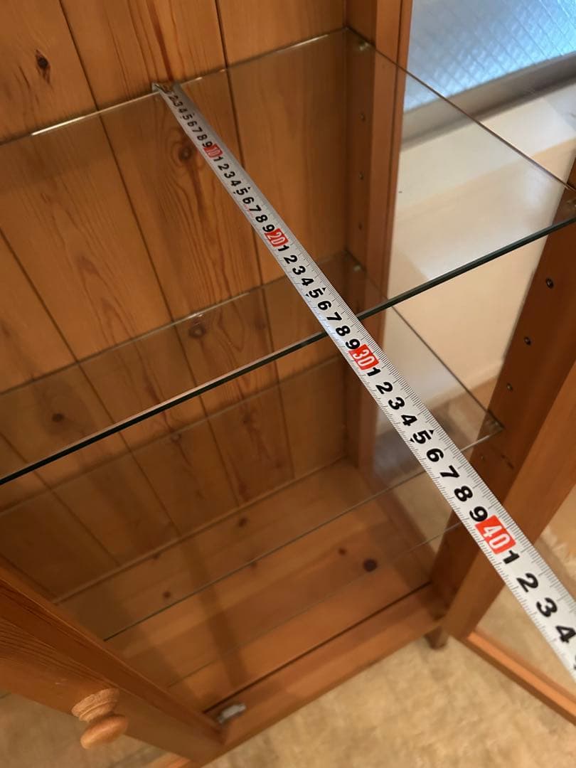 ペニーワイズ パイン材ガラス扉キャビネット