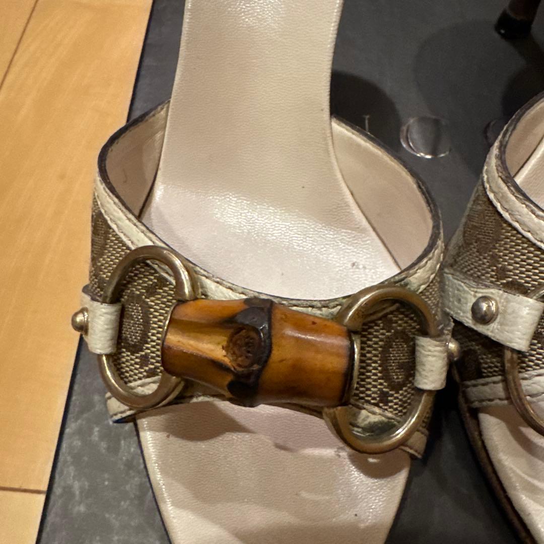 Gucci バンブー装飾 ハイヒールミュール　サイズ34.5