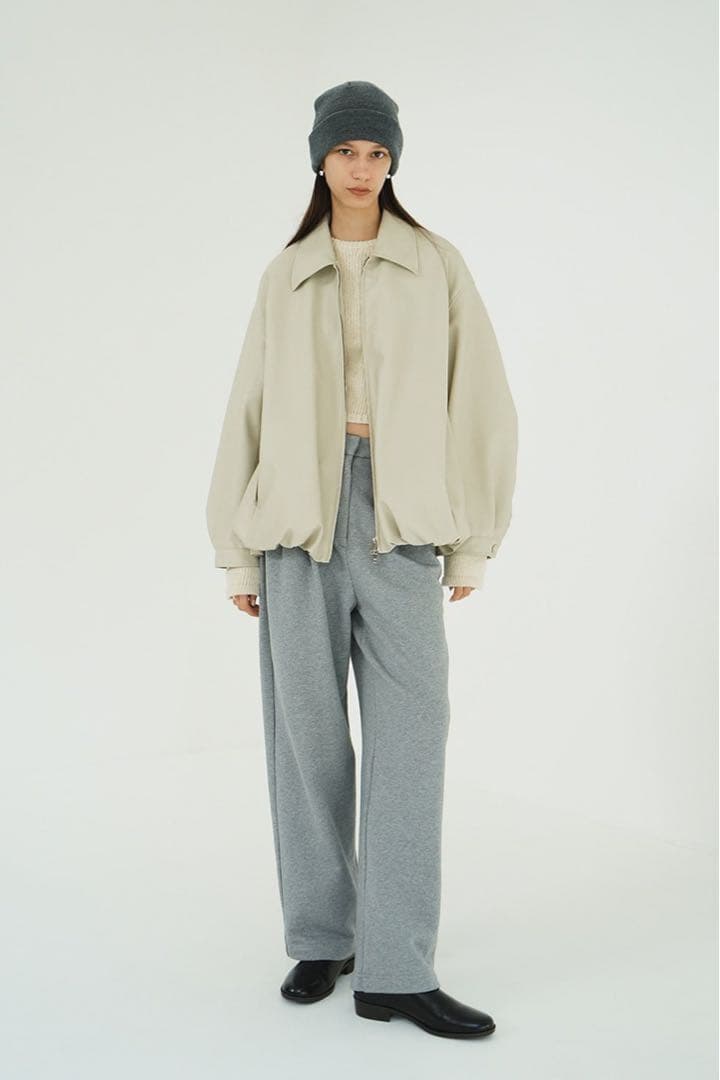 CLANE クラネ　FAKE LEATHER BALLOON JACKET