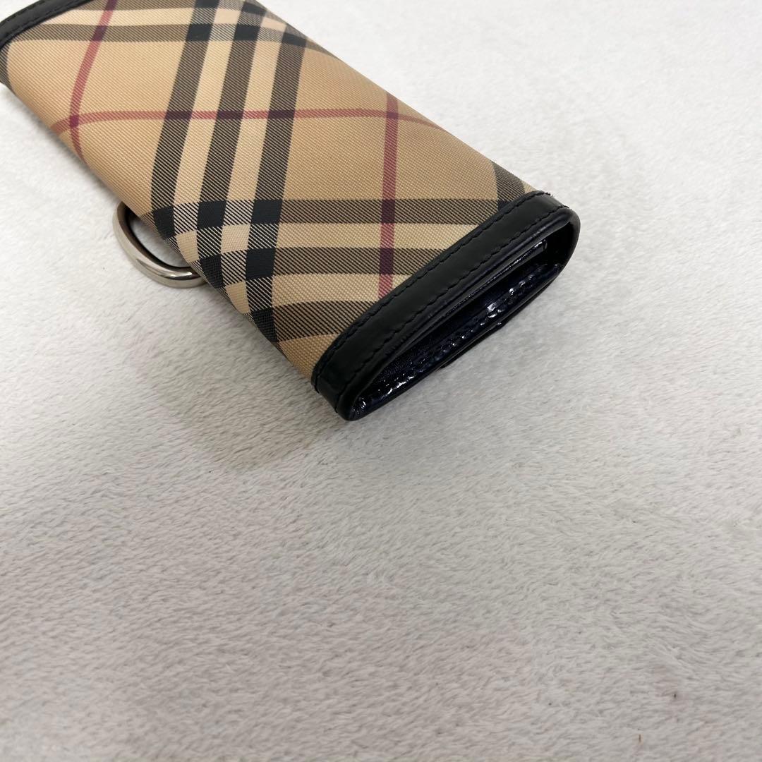 バーバリー ノバチェック 長財布 BURBERRY シルバー金具フラップ PVC