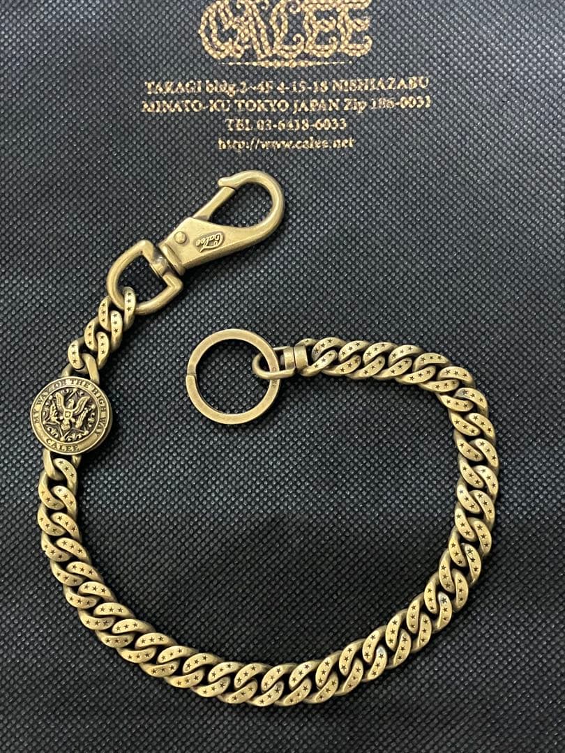 CALEE ウォレットチェーン ブラス