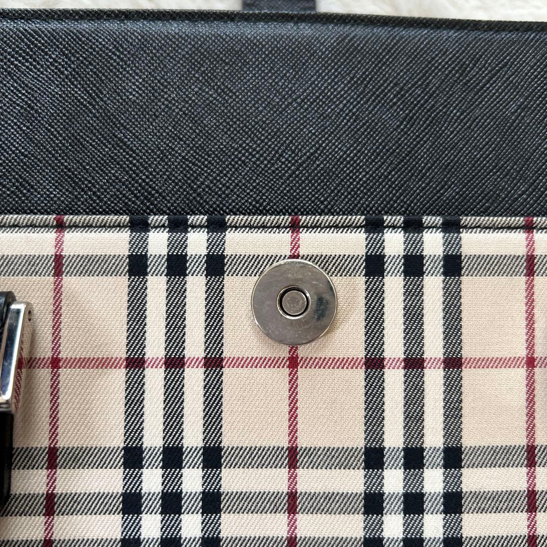 バーバリー ノバチェック 型押し トートバッグ ハンドバッグ レディース
