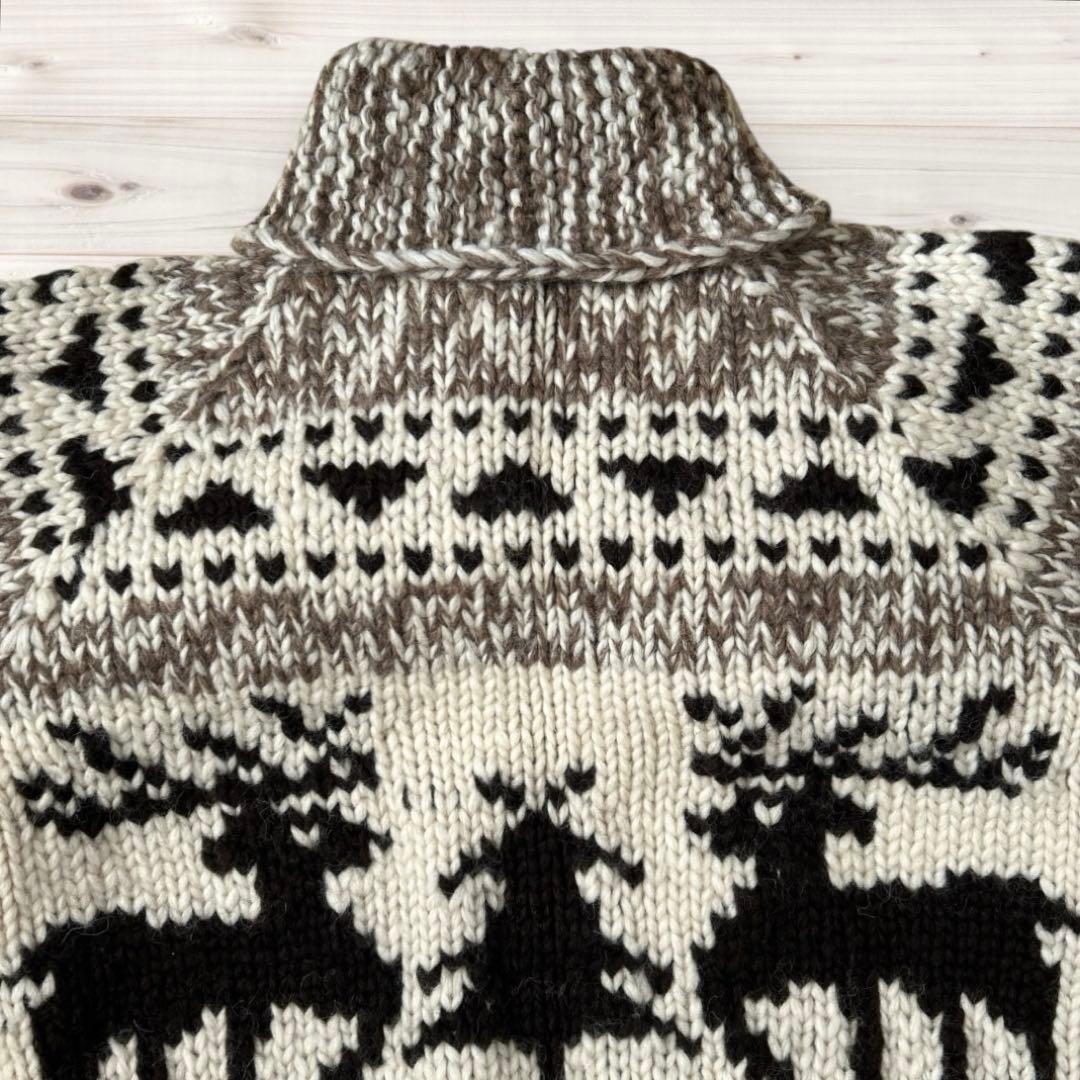 【1回着用のみ美品】Kanata 鹿柄 厚手ニット Lサイズ表記サイズ40】