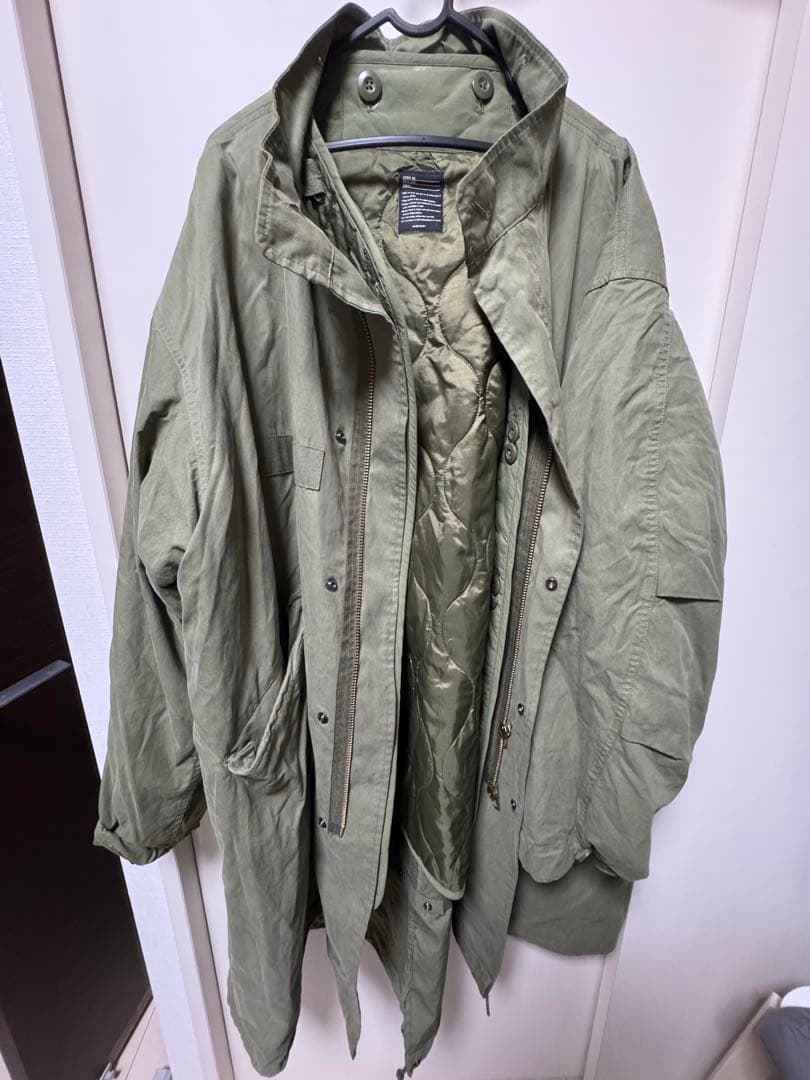 BEAMS HEART 3WAYビッグシルエットモッズコート オリーブL