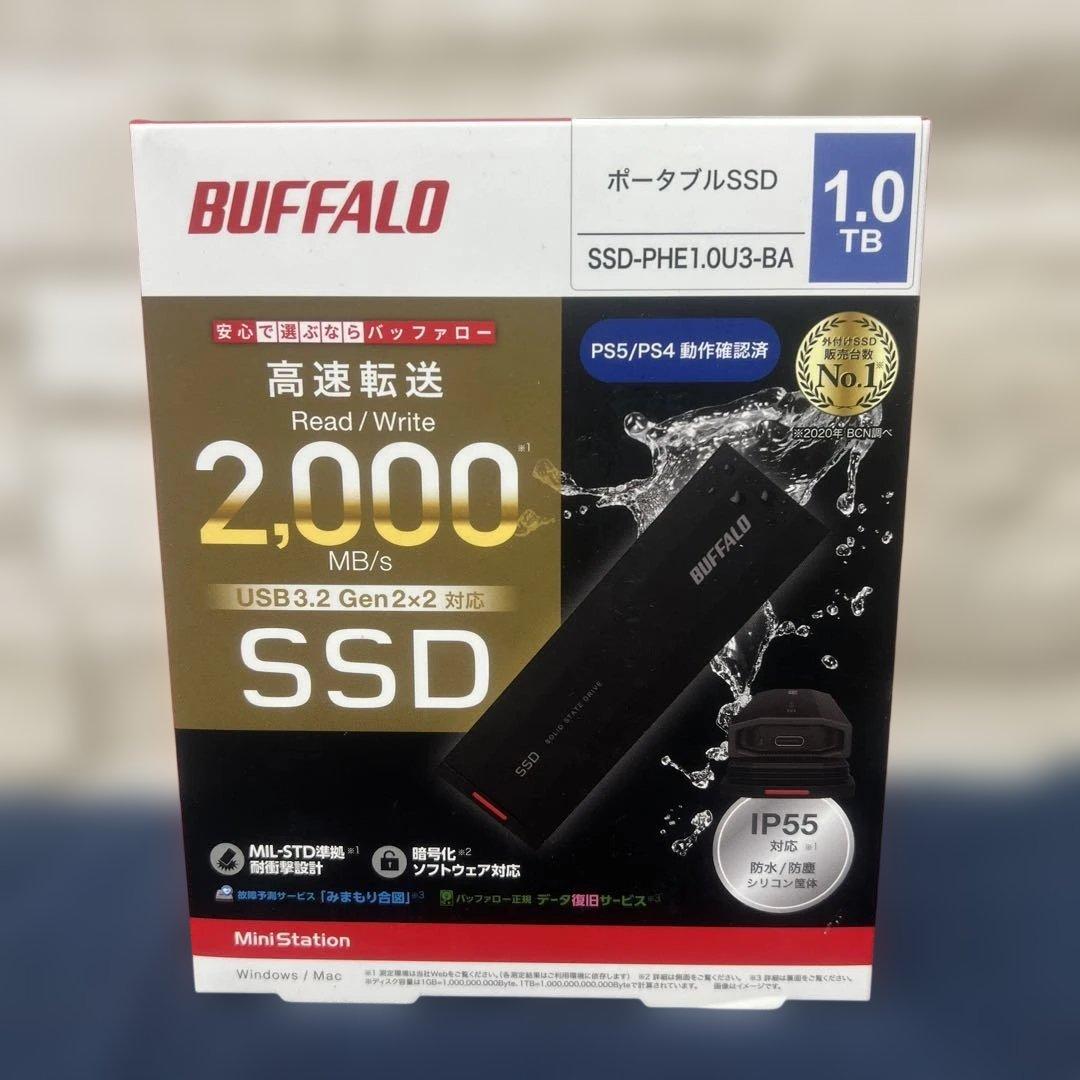 バッファロー SSDメモリ外付け 1.0TB 小型 コンパクト ポータブル