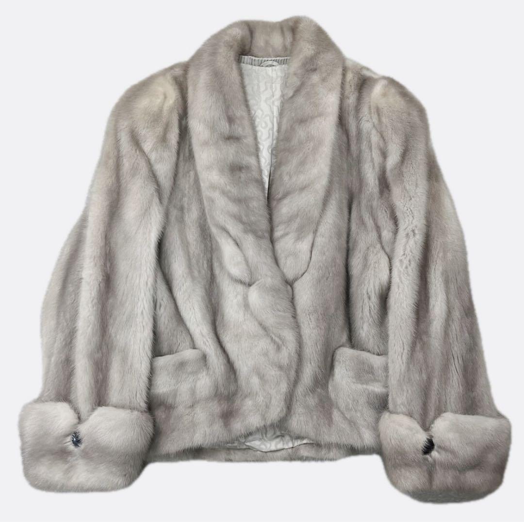 SAGA MINK サファイアミンク シルバー ボリュームグレー 毛皮 コート