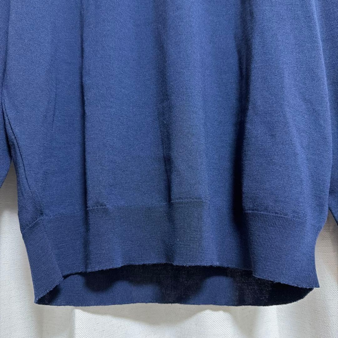 JOHN SMEDLEY メンズ　ウール　ネイビー　ニット