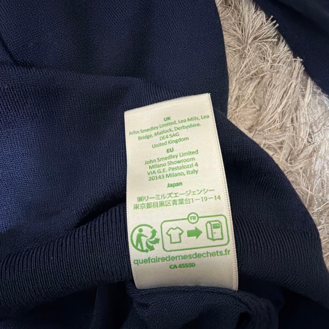 JOHN SMEDLEY メンズ　ウール　ネイビー　ニット