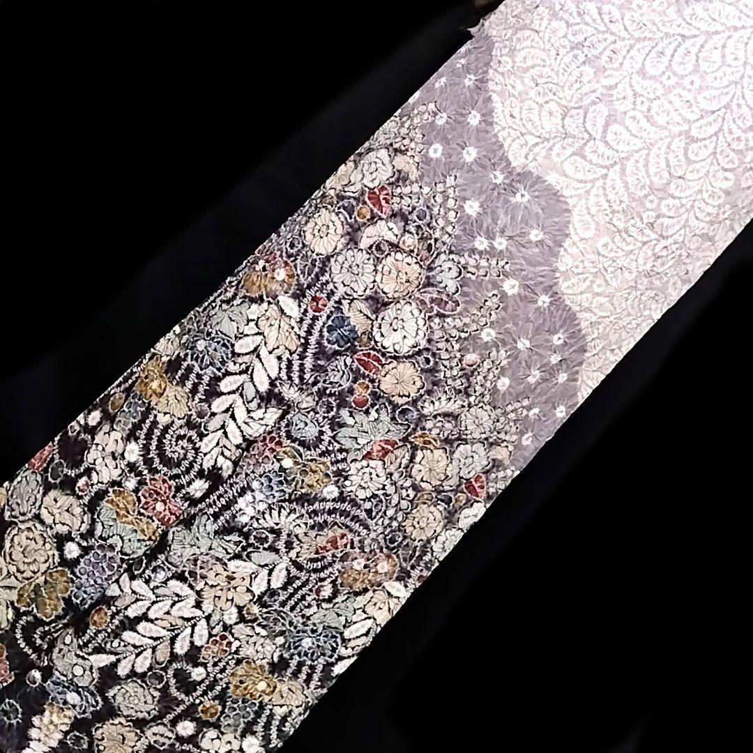 辻ヶ花 付下げ セット グレー 灰色 絞り 辻が花 セット 袋帯 辻ケ花