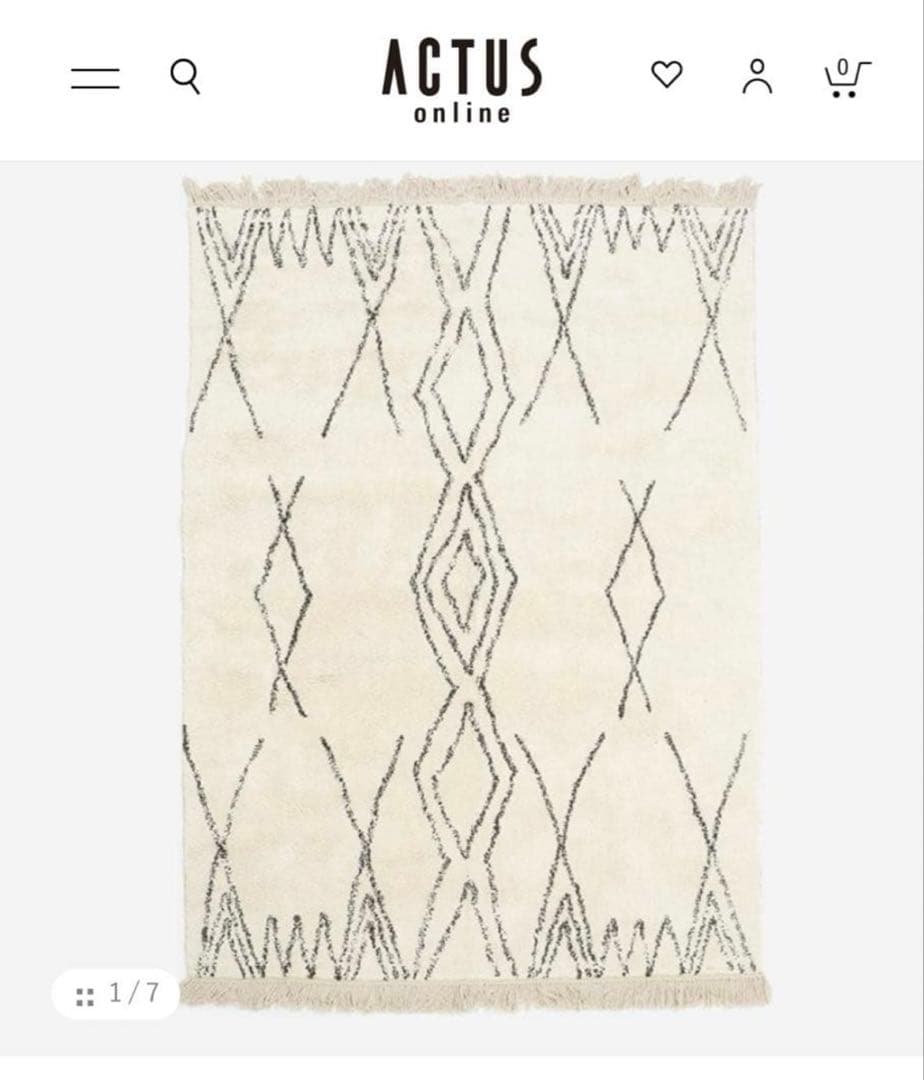 最終お値下げ◎actus CRIMBLEラグ 140×200cm