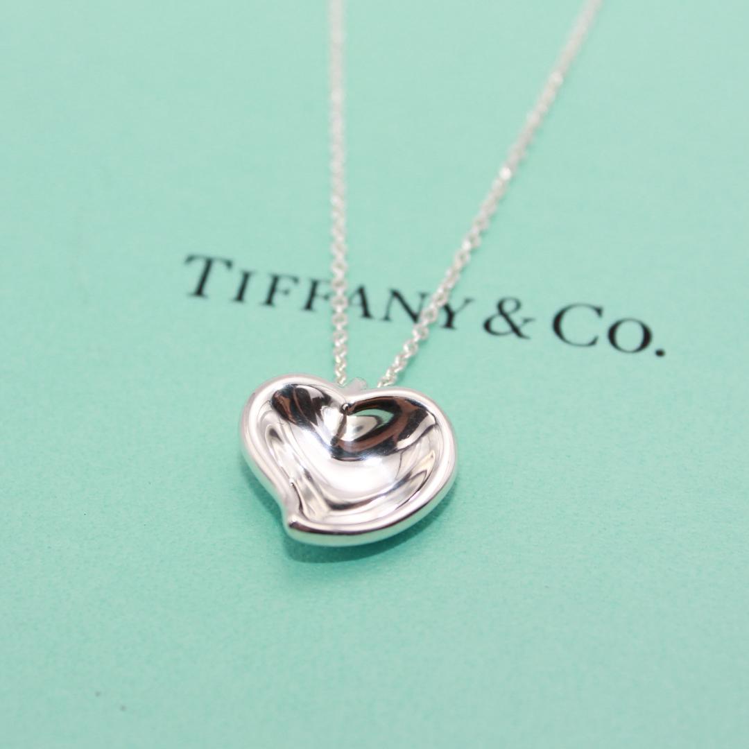 美品 Tiffany&Co. ティファニー カーブドハート シルバー ネックレス